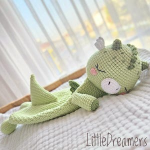 DRAGON LOVEY Baby comfort toy, Nursery decor, Baby shower gift, New born and toddler gift, Crochet dragon toy, Baby safety blanket