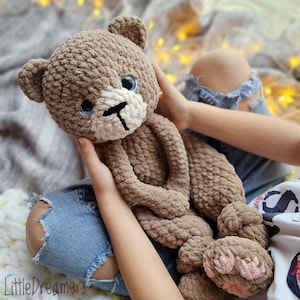 PLUCHE BEER LOVEY, knuffeldier, boskwekerij, cadeau pasgeboren baby, troostbaby, pluche knuffeldier. Kraamcadeau, berenknuffel