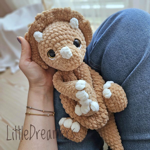 Dinosaurio de peluche, regalo de primer cumpleaños, manta de seguridad para bebé, peluche de ganchillo, ideal para recién nacidos.