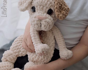 Puppy lovey Baby shower gift Baby security blanket Plush puppy snuggler Newborn Gift Crochet puppy comforter toy