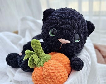 Muñeco de gatito para baby shower, manta de ganchillo para abrazar gatitos, manta de seguridad para recién nacidos, regalo para el primer cumpleaños del bebé.