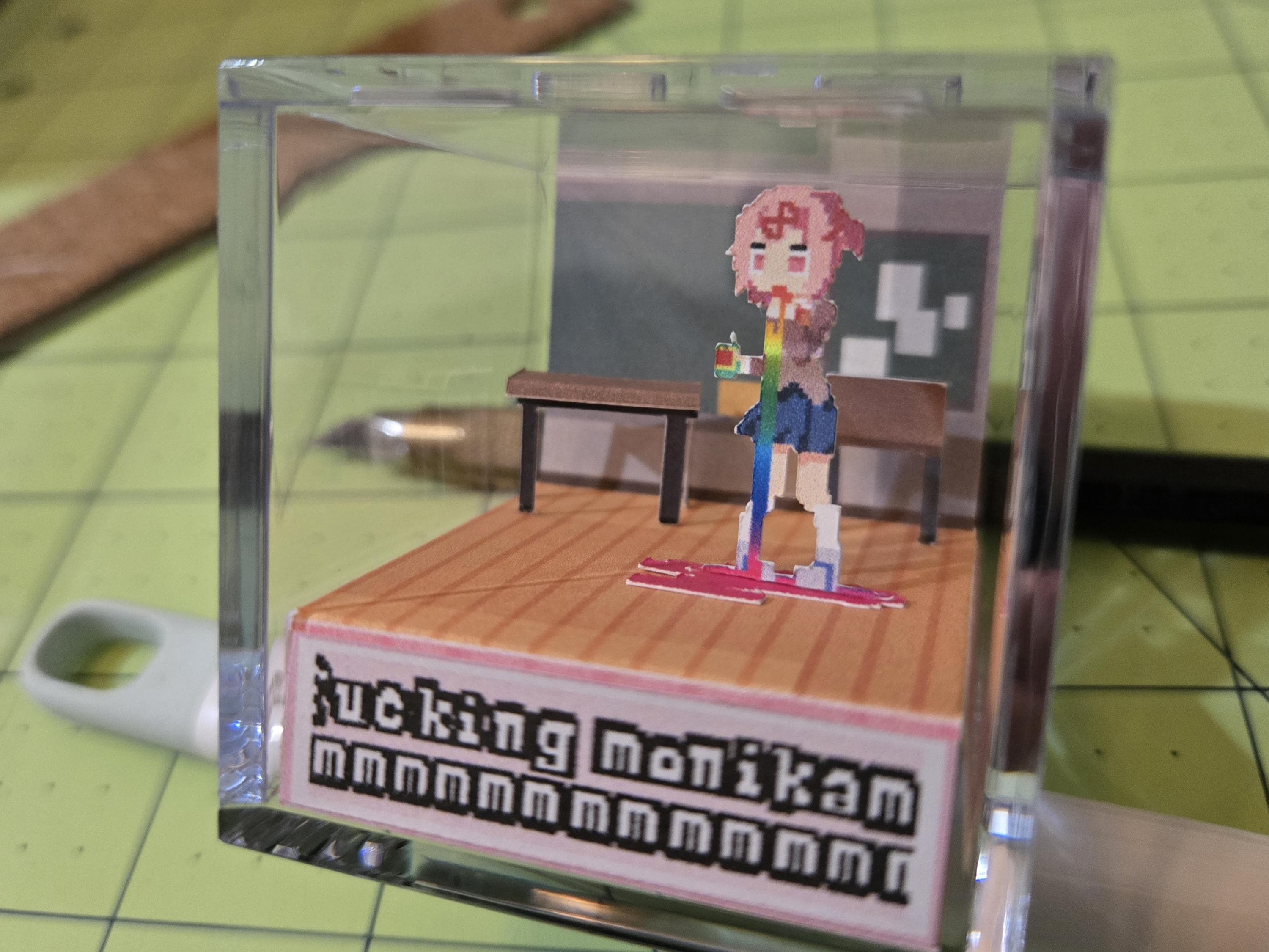 Natsuki Cube Doki Doki Literature Club Mini 3D Diorama Cube (ddlc/natsuki/classroom ...
