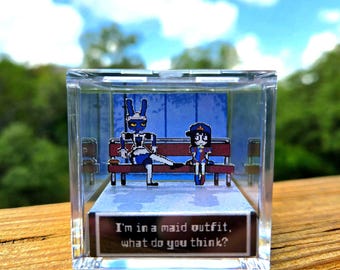 Amazing Digital Circus Diorama: Pomni, Jax 3D Cube (2x2x2 Inch)