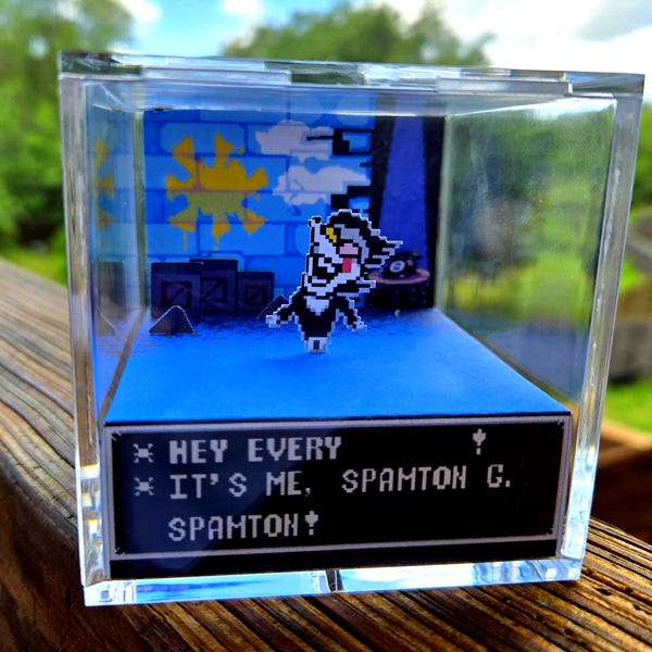 Deltarune 3D Diorama Cube (Spamton/NEO/Shop)