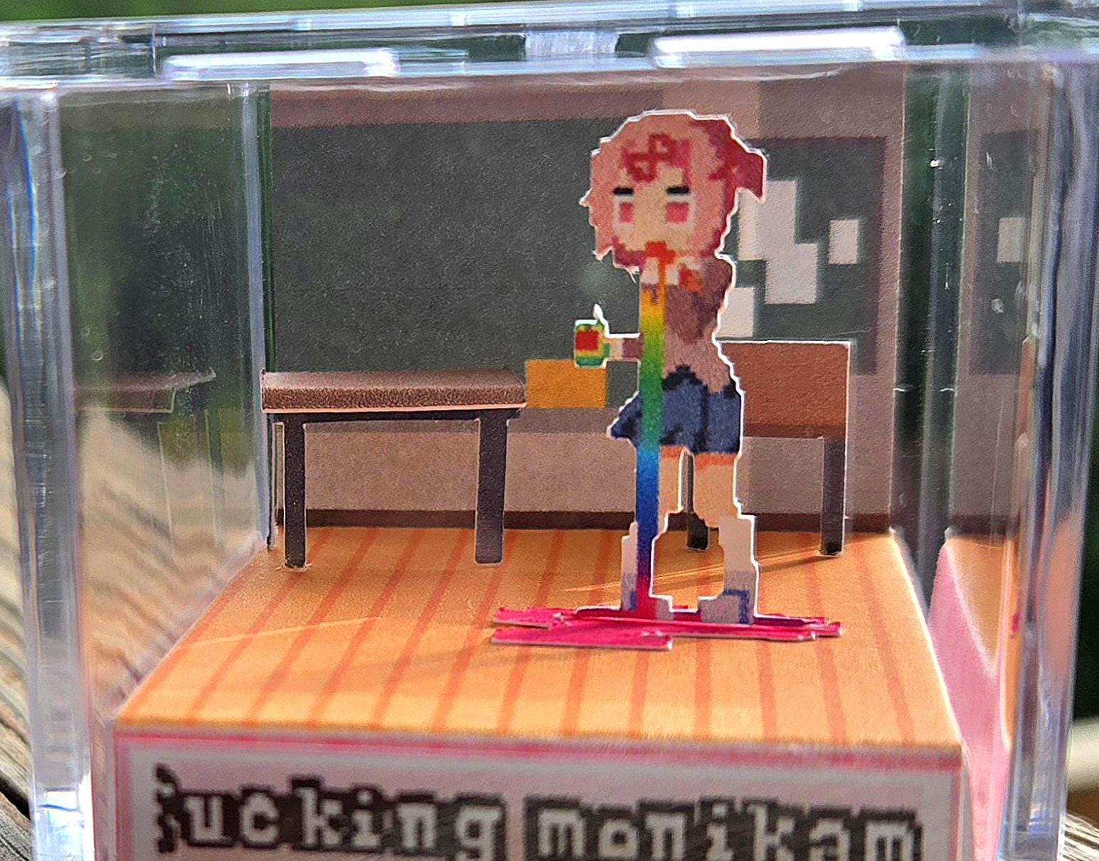 Natsuki Cube Doki Doki Literature Club Mini 3D Diorama Cube (ddlc/natsuki/classroom ...
