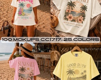 Comfort Colors 1717 Mockups Bundle | 25 Beach T-Shirt Colors (Digital Download)