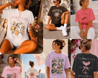 300 Comfort Colors 1717 Mockup Bundle | Oversized T-Shirt Mockups | Lifestyle Shirt Mockups | Feminine Summer Mockups | POD Mockup Bundle