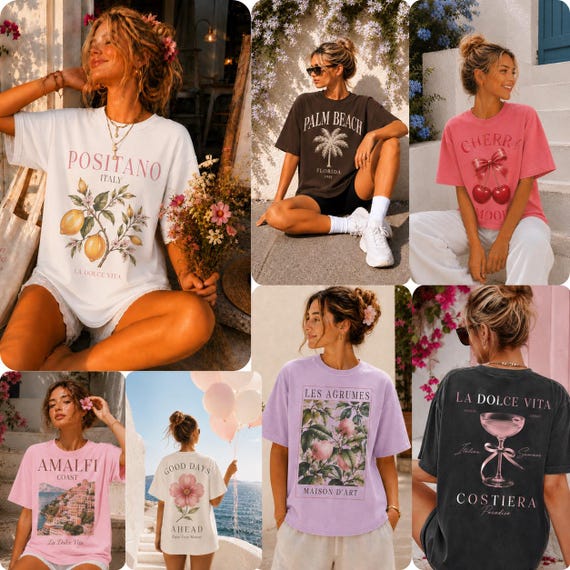 300 Comfort Colors 1717 Mockup Bundle | Oversized T-Shirt Mockups | Lifestyle Shirt Mockups | Feminine Summer Mockups | POD Mockup Bundle