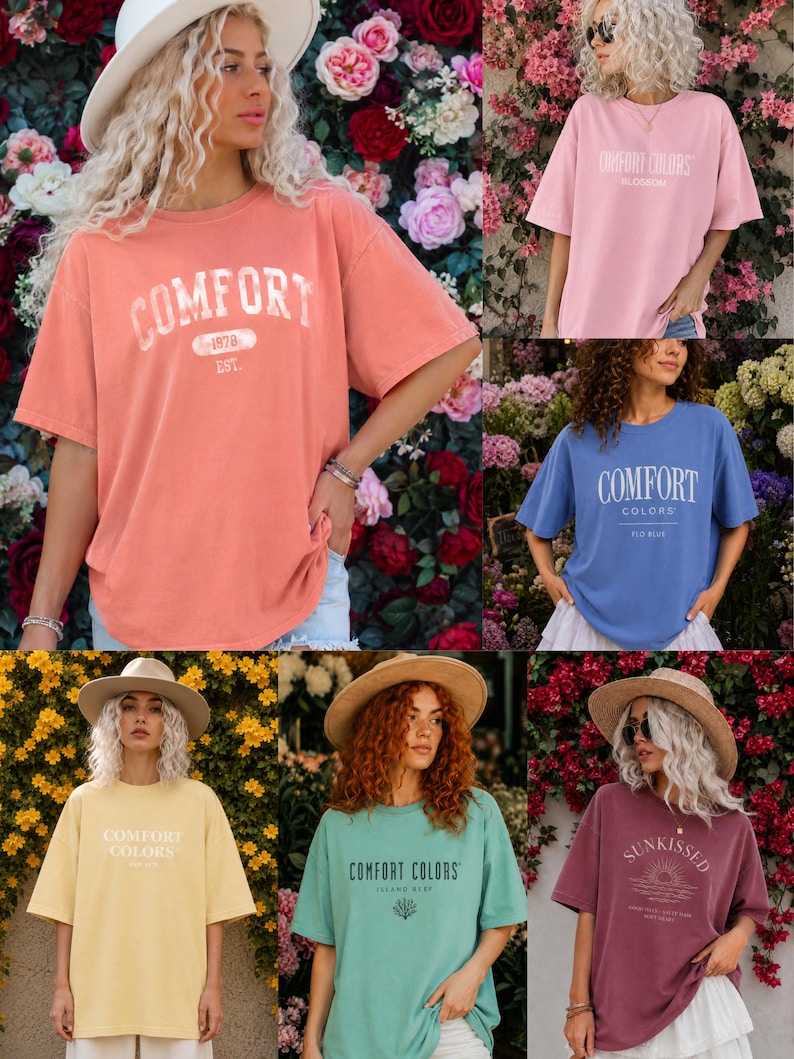 1000 + Comfort Colors 1717 Mockup Bundle, Realistic Lifestyle T-Shirt Mockups (PNG) image 5