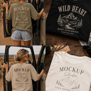 1000 + Comfort Colors 1717 Mockup Bundle, Realistic Lifestyle T-Shirt Mockups (PNG) image 3