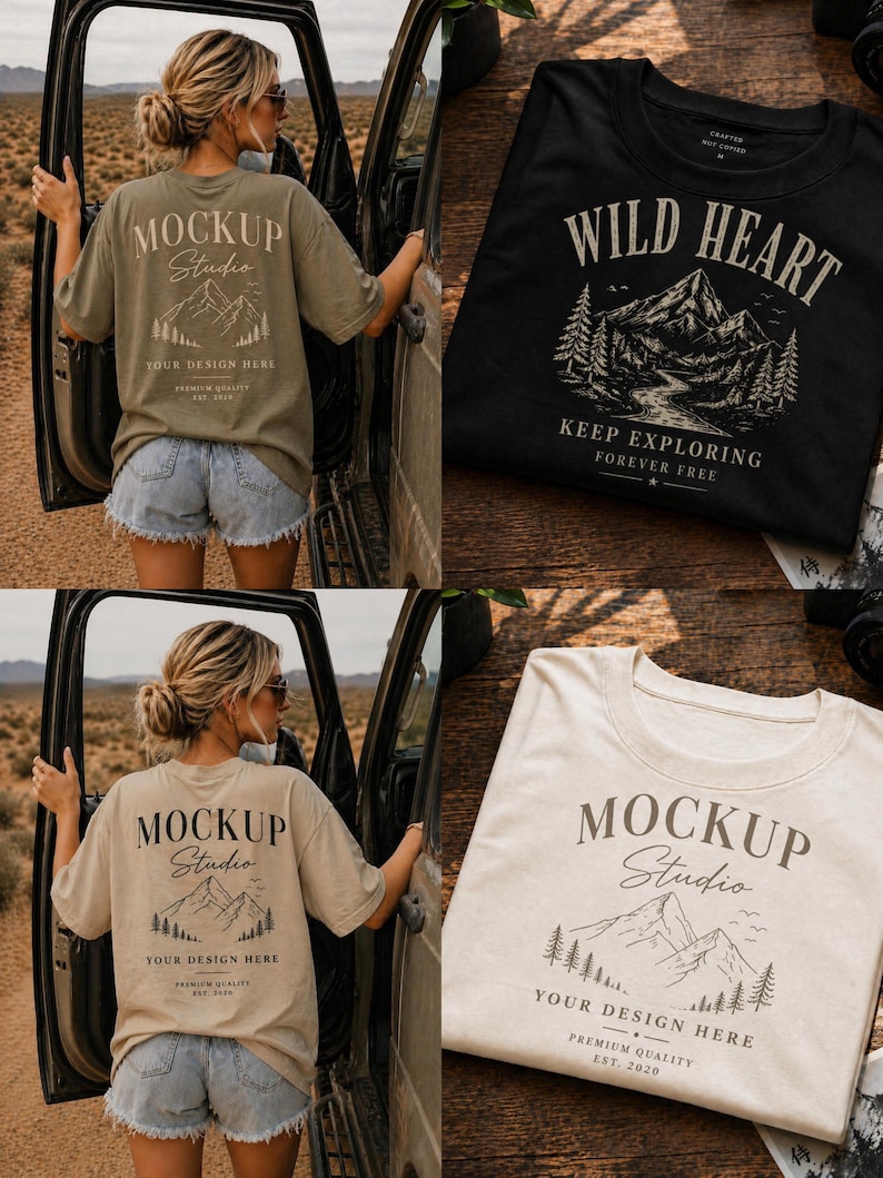 1000 + Comfort Colors 1717 Mockup Bundle, Realistic Lifestyle T-Shirt Mockups (PNG) image 3