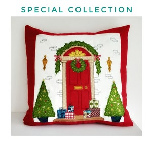 Digital Sewing Pattern (PDF) Christmas Cushion CoverApplique cushion cover sew make stitch printable templates project soft furnishings