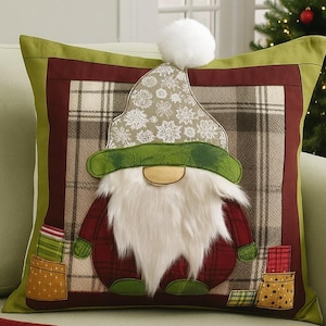 PDF Sewing Pattern Mr Gnome Applique cushion cover printable templates soft furnishings