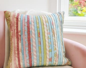 Pleated cushion cover patchwork PDF sewing pattern