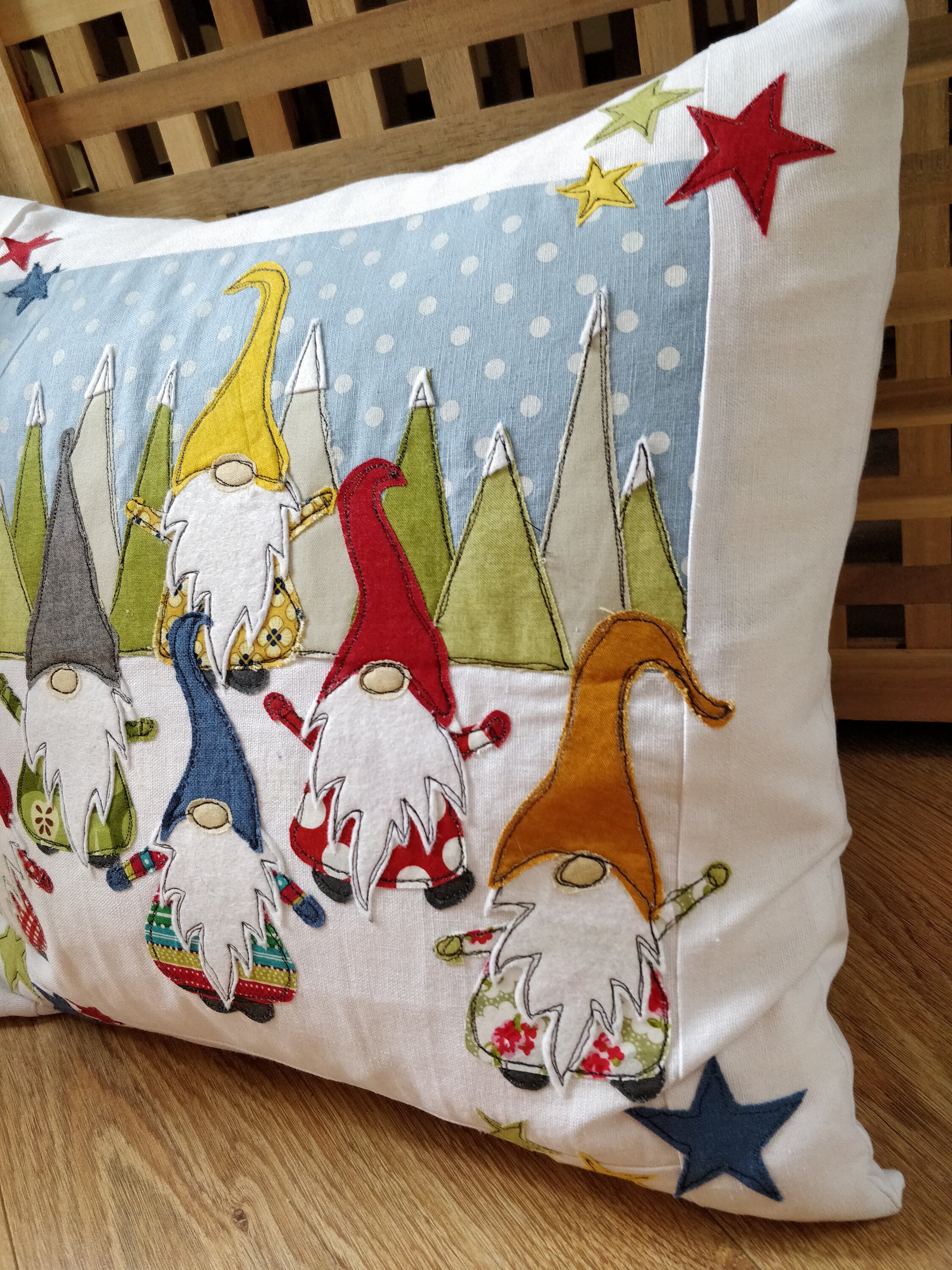 Printed Sewing Pattern Christmas Gnomes Applique Cushion Cover Printable Templates 16 Inch Project Soft Furnishings Etsy Canada