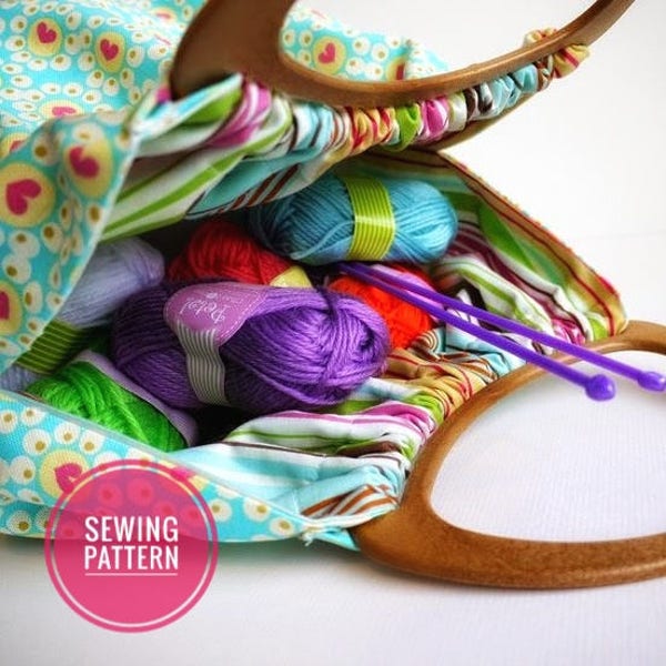 Hilda Reversible Craft Knitting Bag Sewing Pattern