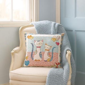 PDF Kitty Cats Cushion Cover Patchwork and Applique Sewing Pattern - Etsy