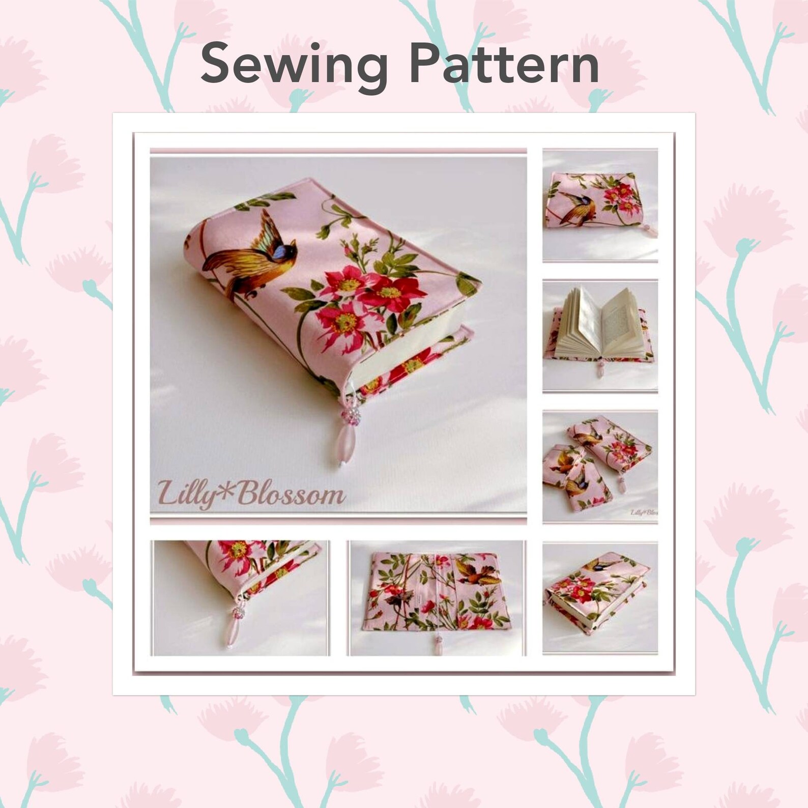 Digital Sewing Pattern PDF Book Cover Beaded Bookmark . Etsy