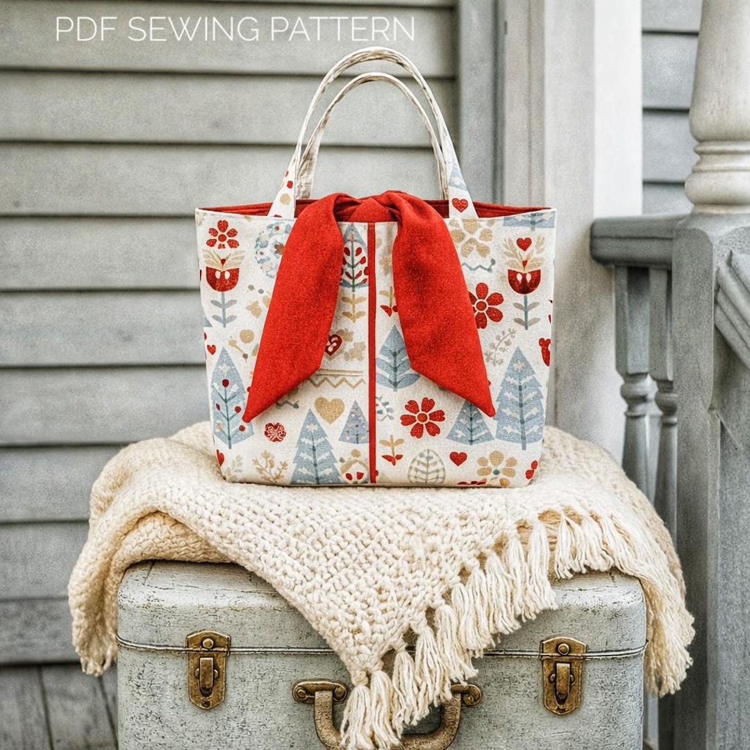 Reversible Tied Tote Bag Sewing Pattern (PDF) - Etsy
