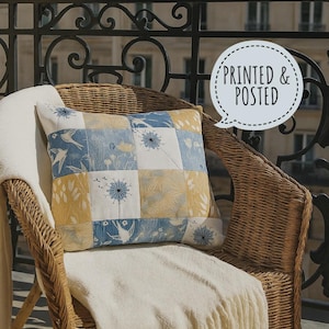 Printed and posted Dandelion Patchwork cushion cover patchwork and applique printed sewing pattern freemotion machine embroidery