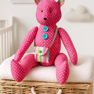 PDF Sewing Pattern Teddy Bear Sewing. Make your own cute jointed Teddies. Mini Bag pattern included.