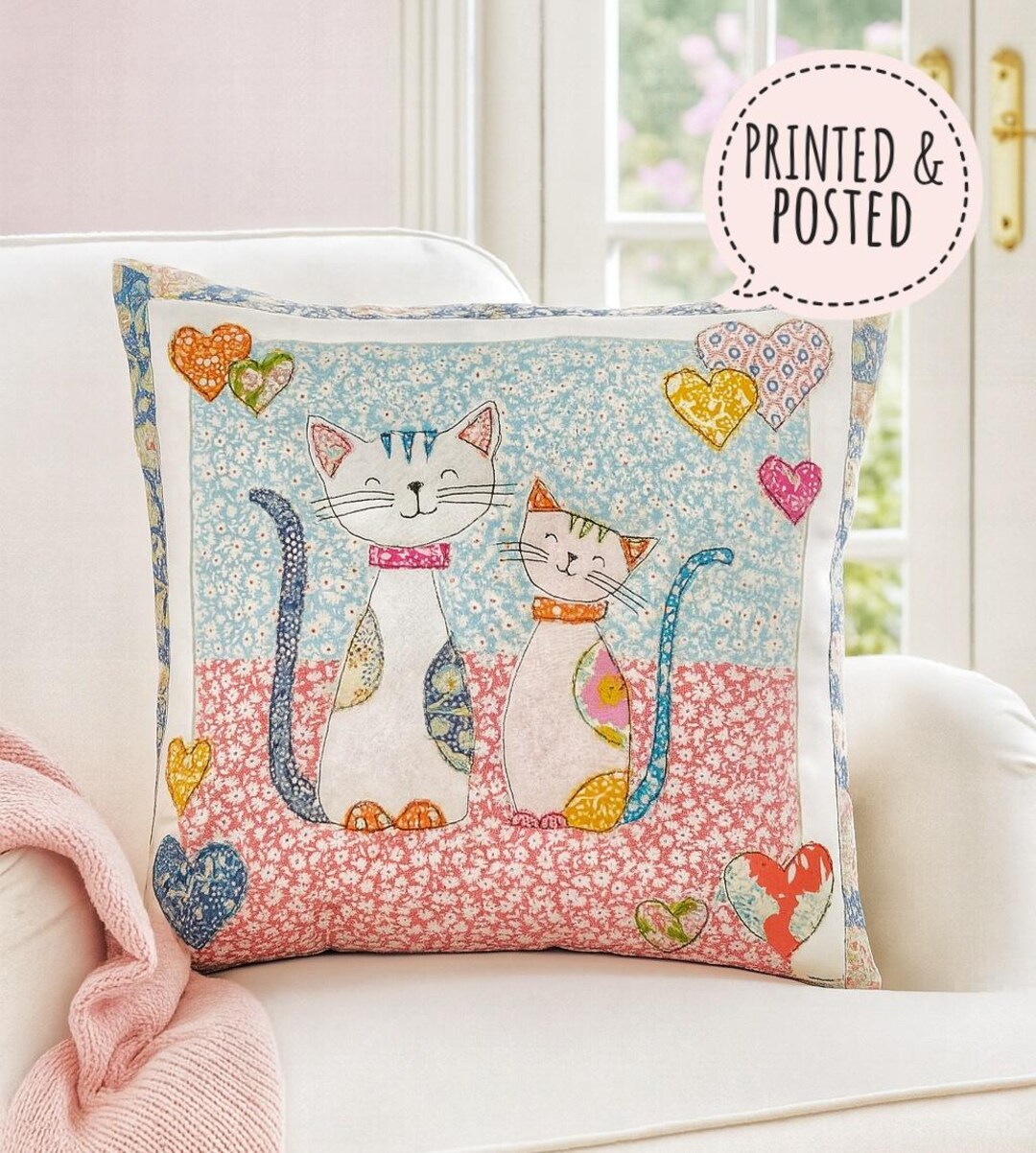 Cat Patchwork Quilted Sofa Cover NCU0NNT2850 main image 0