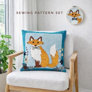 Wzór do szycia poszewki na poduszkę i tamborka z aplikacją „Lis” w formacie PDF