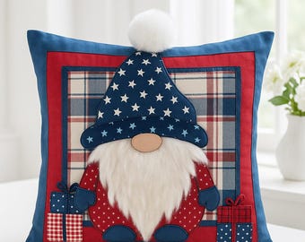 Gnome Applique Cushion Cover Sewing Pattern, 16 inch (PDF Pattern)