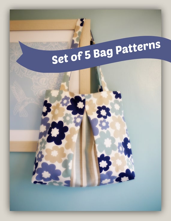 Items similar to Set of 5 Bag Sewing Patterns by LillyBlossom on Etsy