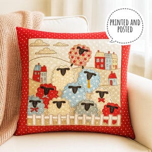 Counting Sheep Cushion Cover Sewing Pattern: Applique Pillow