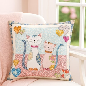PDF Kitty Cats Cushion Cover Patchwork and Applique Sewing Pattern - Etsy