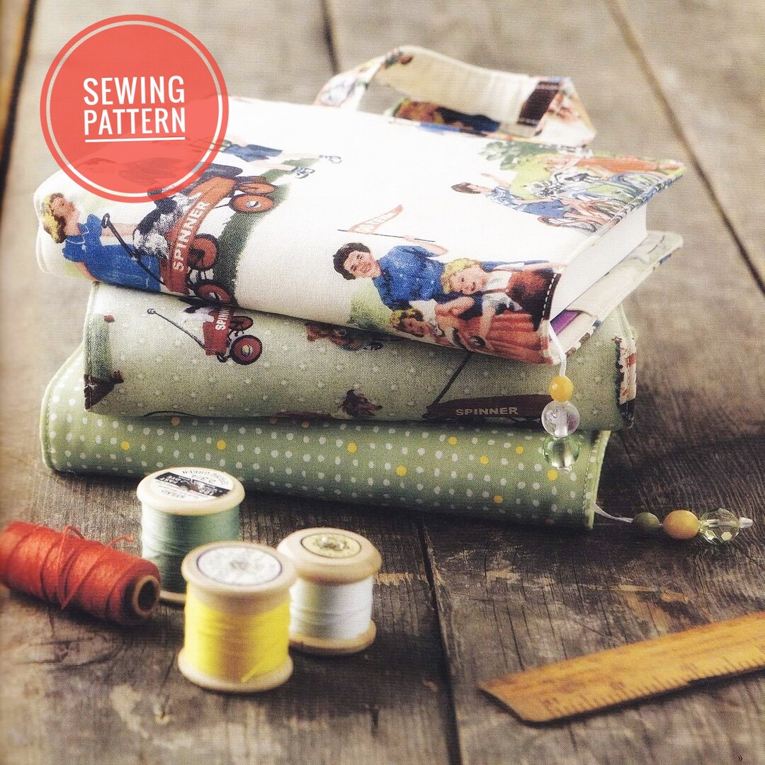 Digital Sewing Pattern PDF Book Cover Beaded Bookmark . Handles