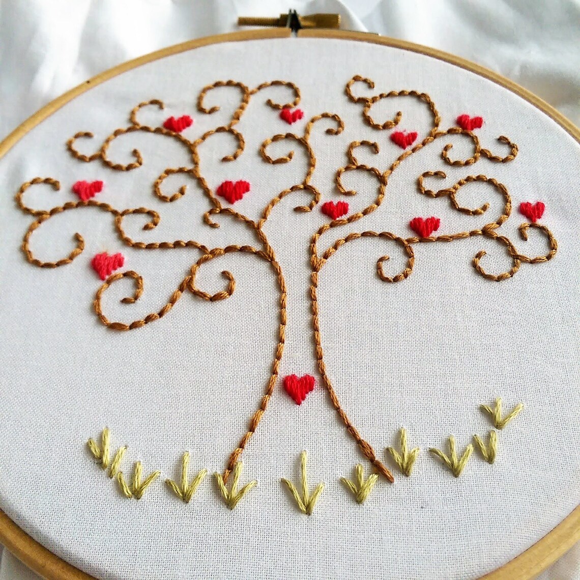 Tree of Hearts PDF Embroidery Pattern and printable template Etsy