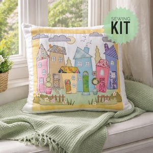 Zestaw do szycia Bobbin Lane. Patchwork i aplikacja do poszewki na poduszkę. Pełna instrukcja i materiały.