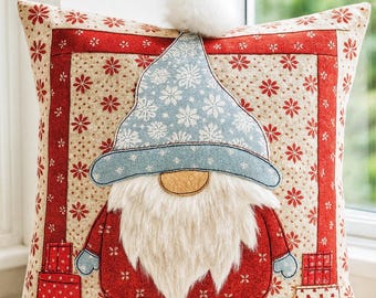 Gnome Applique Cushion Cover Sewing Pattern, 16 inch (PDF Pattern)