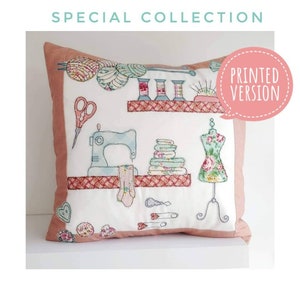 Printed Sewing Pattern The Sewing Room Applique cushion cover sew make stitch printable templates 16 inch  project soft furnishings