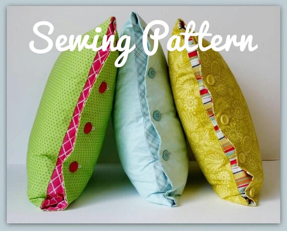 Sewing Pattern Button Cushion Cover Pillows Handmade Tutorial Etsy