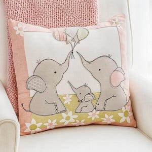 Elephant Applique Cushion Cover Sewing Pattern (PDF)