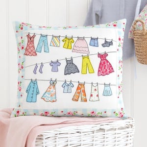 PDF Sewing Pattern Washing Line applique cushion cover Special Collection sew make printable templates