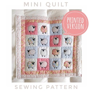 Spring Sheep Mini Quilt Wall Hanging printed Instructions Sewing Pattern Tutorial Templates applique handmade