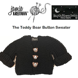 Knitting pattern TeddyBear Sweater, Knitting Pattern Baby Sweater, Easy knitting pattern Toddler sweater, Instant Digital Download image 1