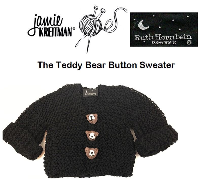 Suéter de bebé de patrón de punto, suéter de niño de patrón de punto, suéter de oso de peluche de patrón de punto de regalo de vacaciones, descarga digital instantánea imagen 4