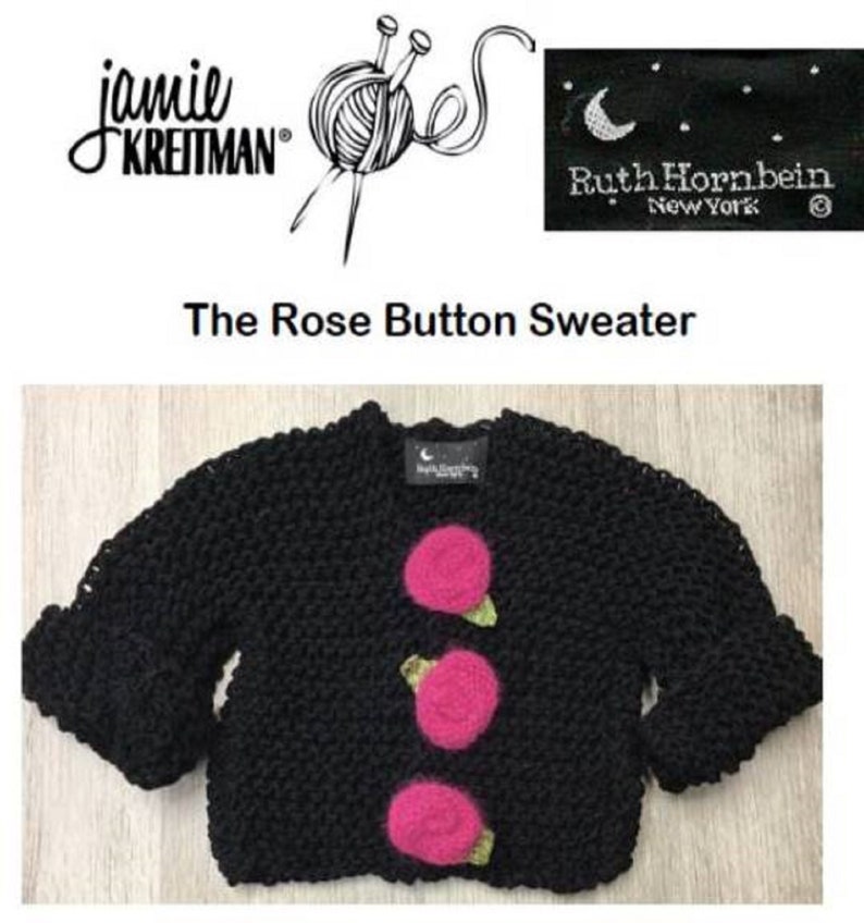 Knitting Pattern Baby Rose Sweater, Knitting Pattern Toddler Rose Sweater, Knitting Pattern Rose Sweater, Instant Digital Download image 2