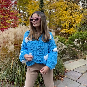 Cloud Cardigan Knit Pattern, Chunky Cloud Knit Cardigan Pattern, Blue Sky Fluffy Cloud Cardigan Knit Pattern, Digital Instant Download image 9