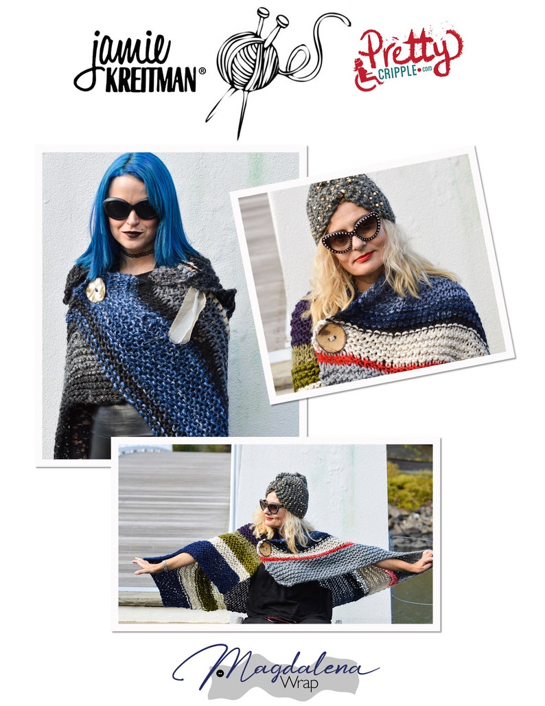 Knitting Pattern for Hood Wrap, Knit Pattern for Poncho, Holiday Gift Knit Pattern, Shawl with Hood Knitting Pattern, Digital Download image 2