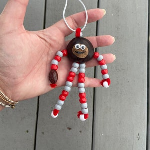 Brutus Buckeye Football Ornament made with REAL Buckeye Nut grown in Ohio