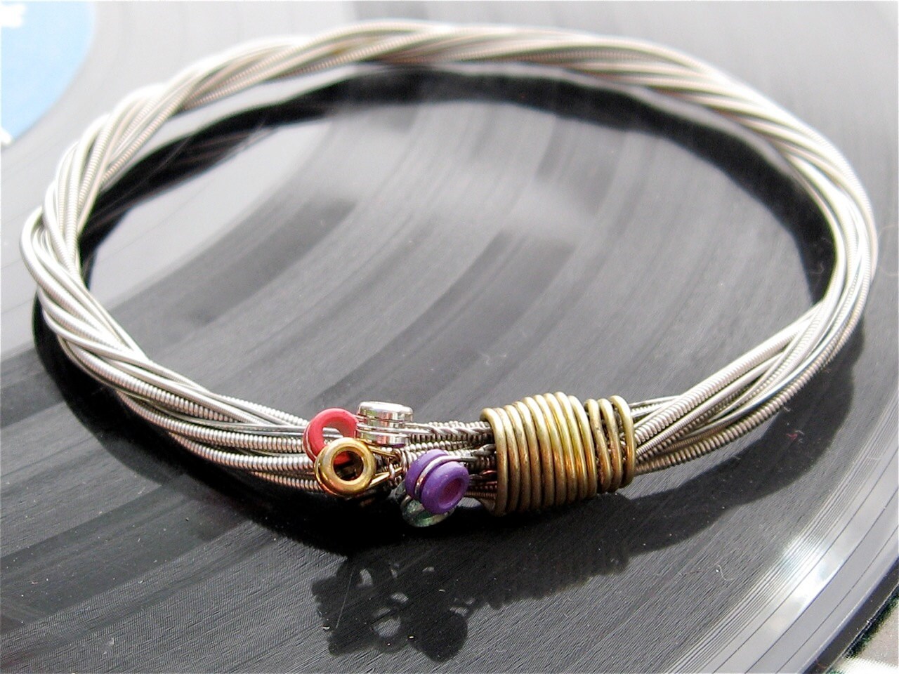 Electric Guitar String Bracelet Silver Colored With Colored Etsy