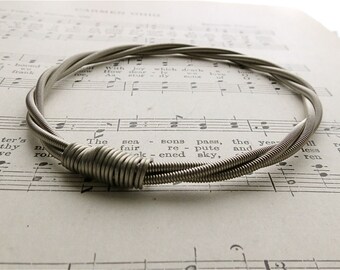 Recycled Bass Guitar String Bracelet without brass ball end Unisex Worldwide Shipping Teacher Musician Sustainable Gift