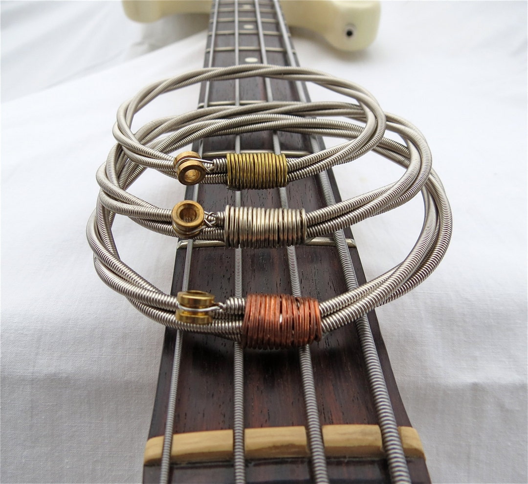 Recycled Bass Guitar String Bracelet Portion of Proceeds Goes to Youth