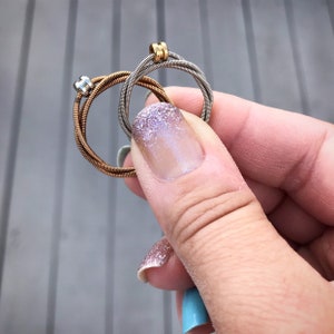 Recycled Guitar String Ring in YOUR CHOICE of acoustic bronze or electric Promise, Engagement, Wedding Band, Anniversary